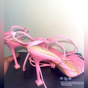 Mixx shuz solid pink strap up straps